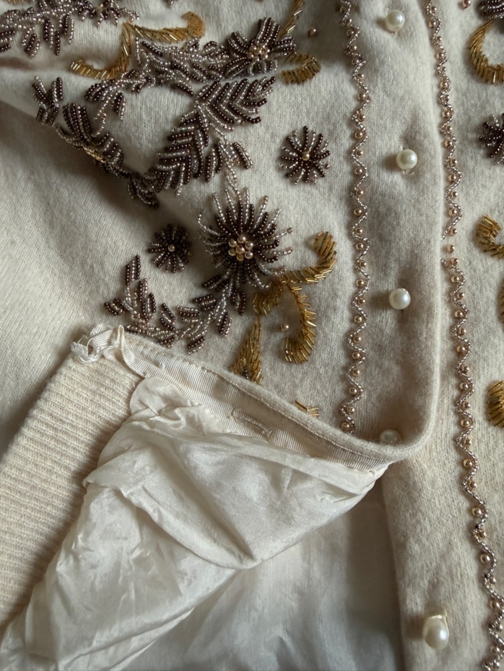 Embroidered Pearl-Button Crewneck Sweater - Picture 8 of 9